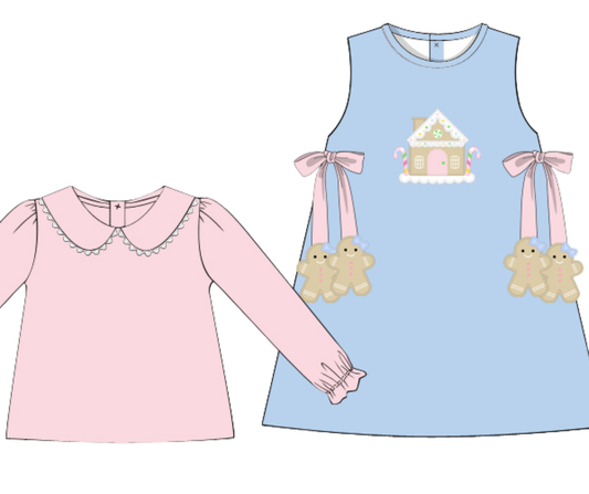 *PREORDER* Gingerbread Lane - Girls Jumper Dress Set
