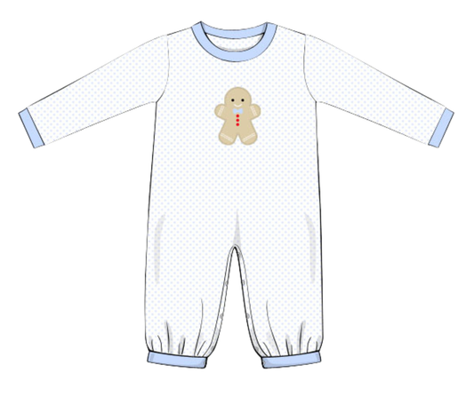 *PREORDER* Gingerbread Lane - Boys Long Romper