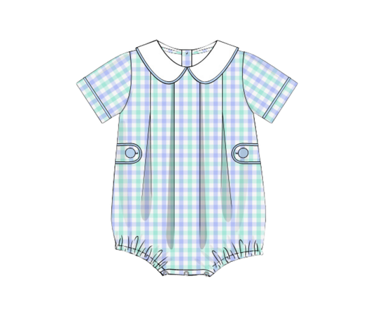 Spring Plaid Boys Bubble