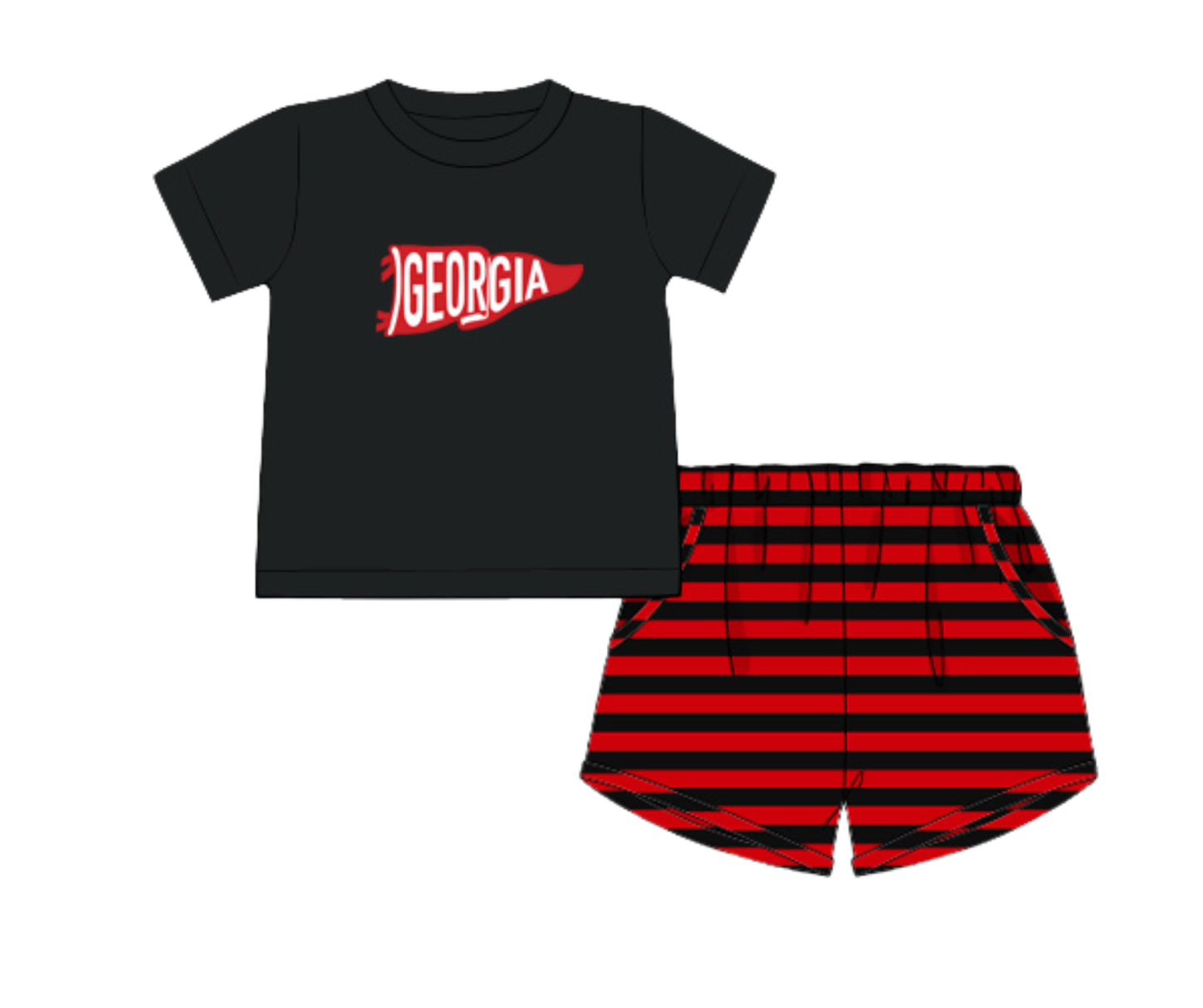 *PREORDER* Georgia Spirit Flag Boy Short Set