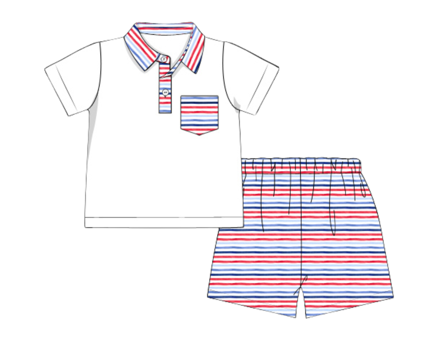 *PREORDER* Liberty & Floral Boys Polo Short Set