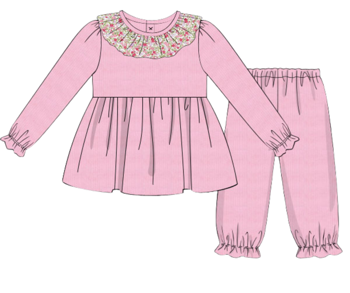 *PREORDER* Petals & Plaid Girls Sweater Set