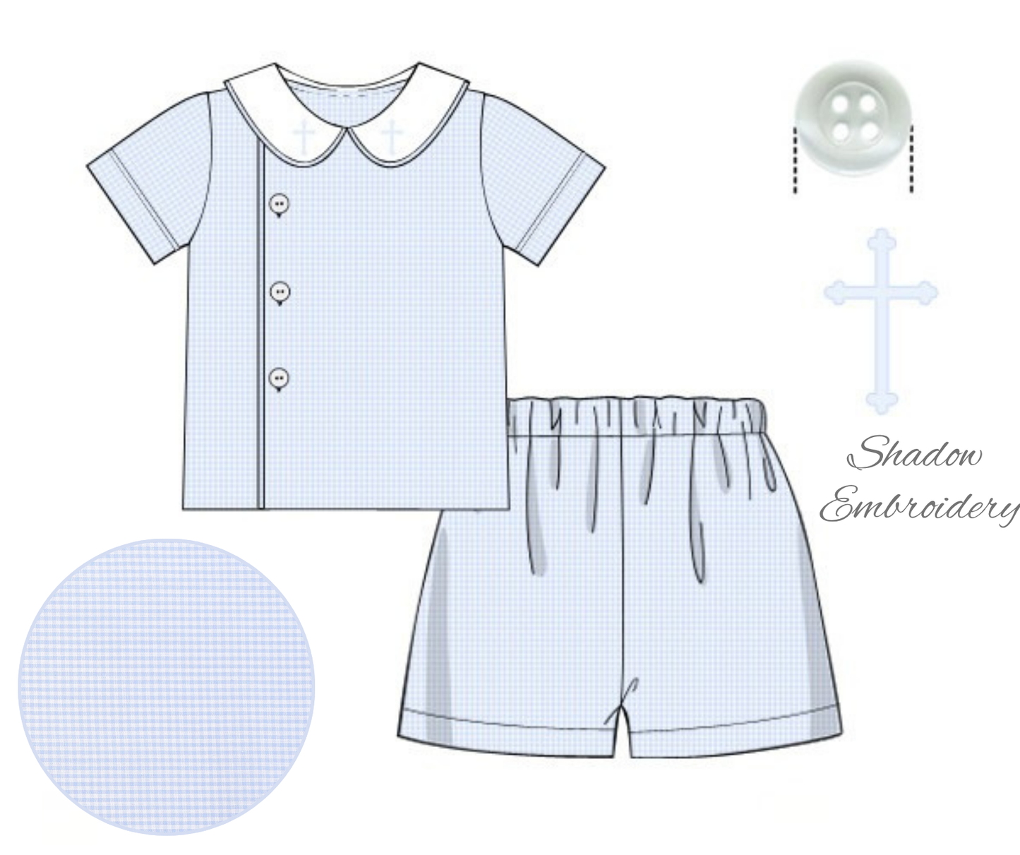 *PREORDER* Cross Shadow Embroidered Boys Short Set