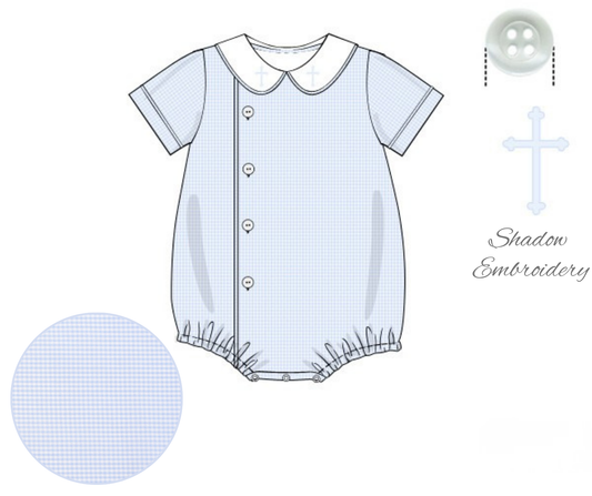 *PREORDER* Cross Shadow Embroidered Boys Bubble