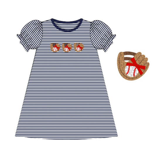 Girls French Knot Baseball Dress