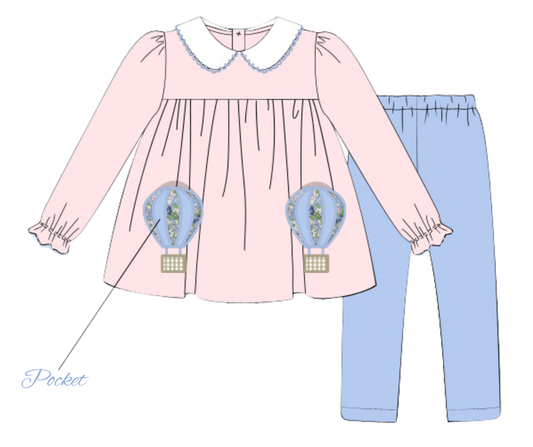 *PREORDER* Up & Away Winter Floral Applique Pocket Set