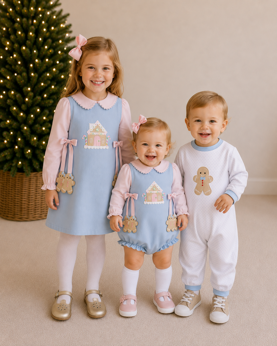 *PREORDER* Gingerbread Lane - Boys Long Romper