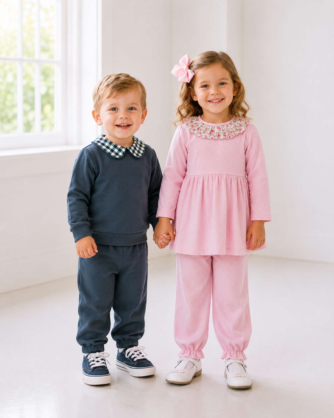 *PREORDER* Petals & Plaid Girls Sweater Set