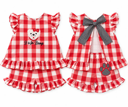 D is for Dawgs Girls Short Set