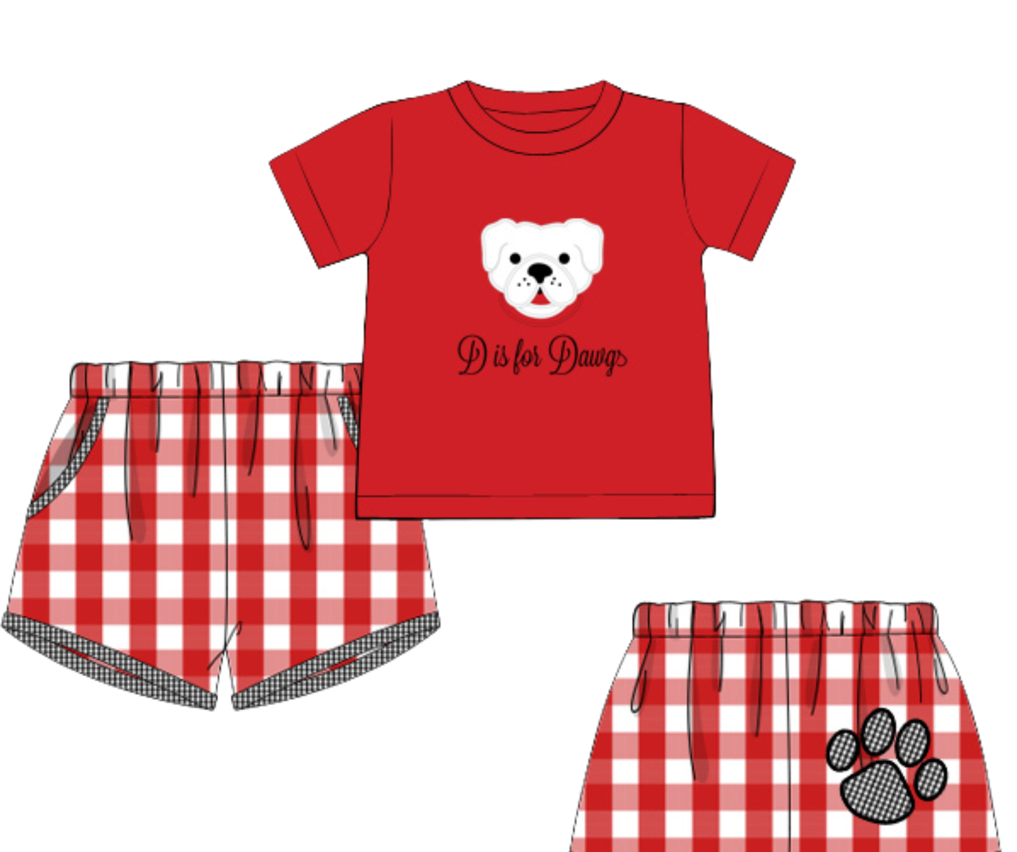 *PREORDER* D is for Dawgs Boy Short Set
