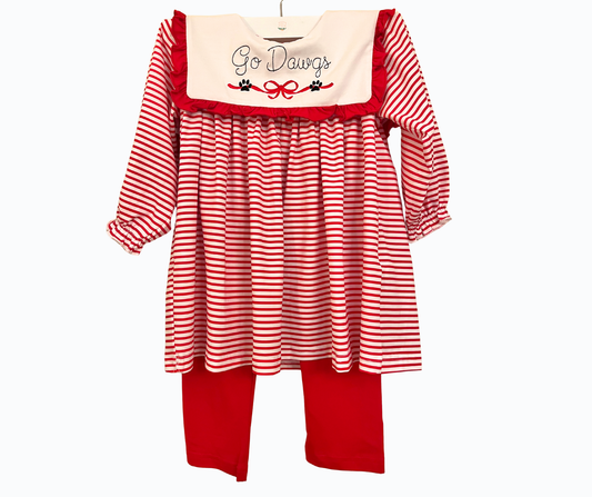 Go Dawgs Girls Embroidered Legging Set