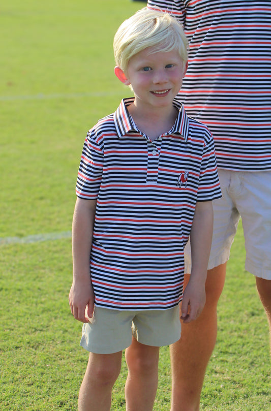 Bulldog Stripe Boys Performance Polo