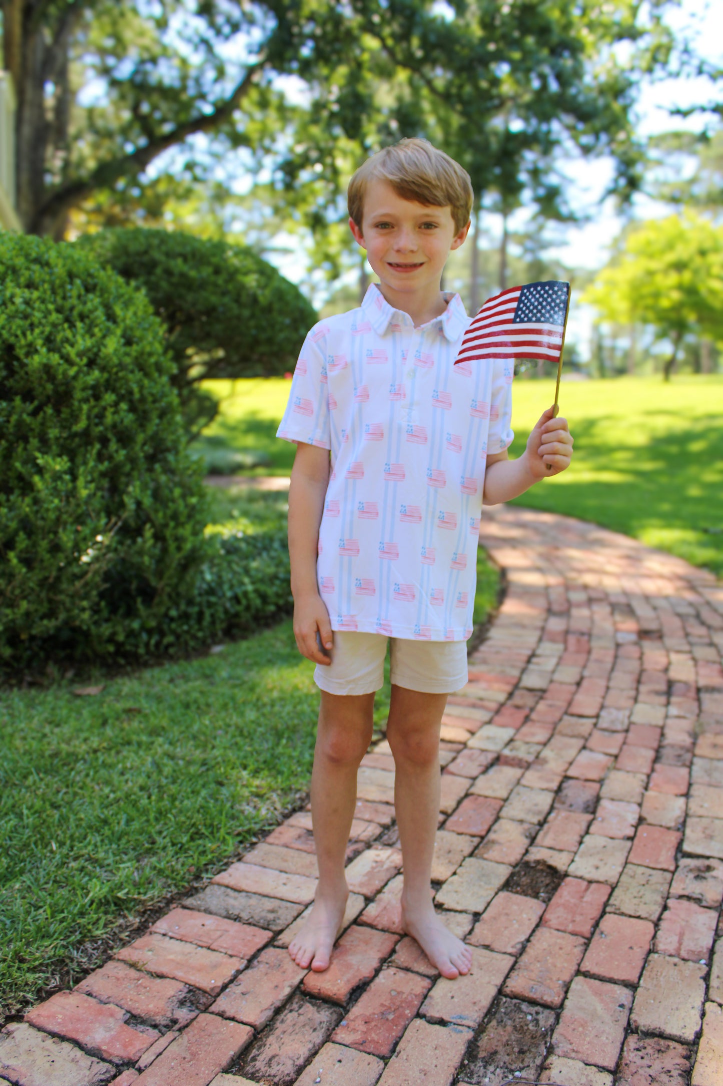 Preppy & Patriotic Boys Polo