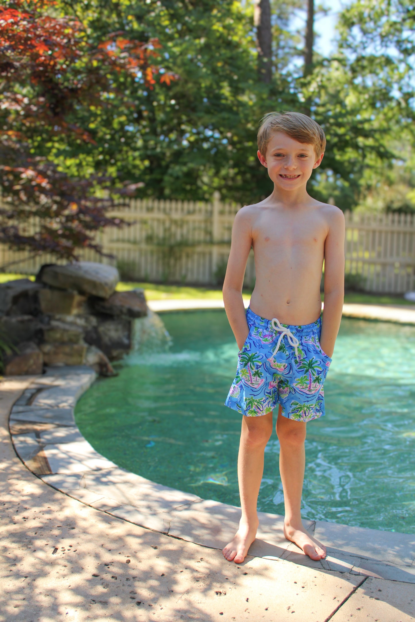 Island Escape Boys Swim Trunks