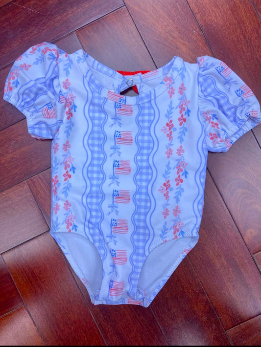 *SUMMER SALE* Preppy & Patriotic Girls Swimsuit