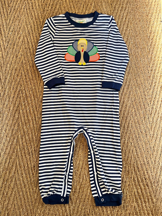 Playful Turkeys Boys Long Romper