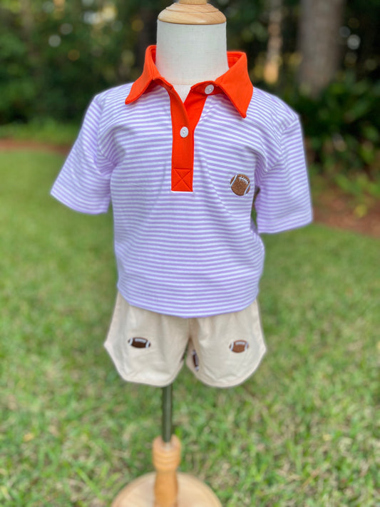 Team Spirit Purple & Orange Boys Polo