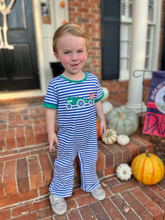 Pumpkin Harvest Boys Long Romper