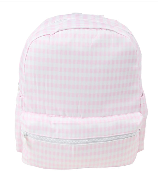 Nylon Full Sized Backpack - Pink Gingham