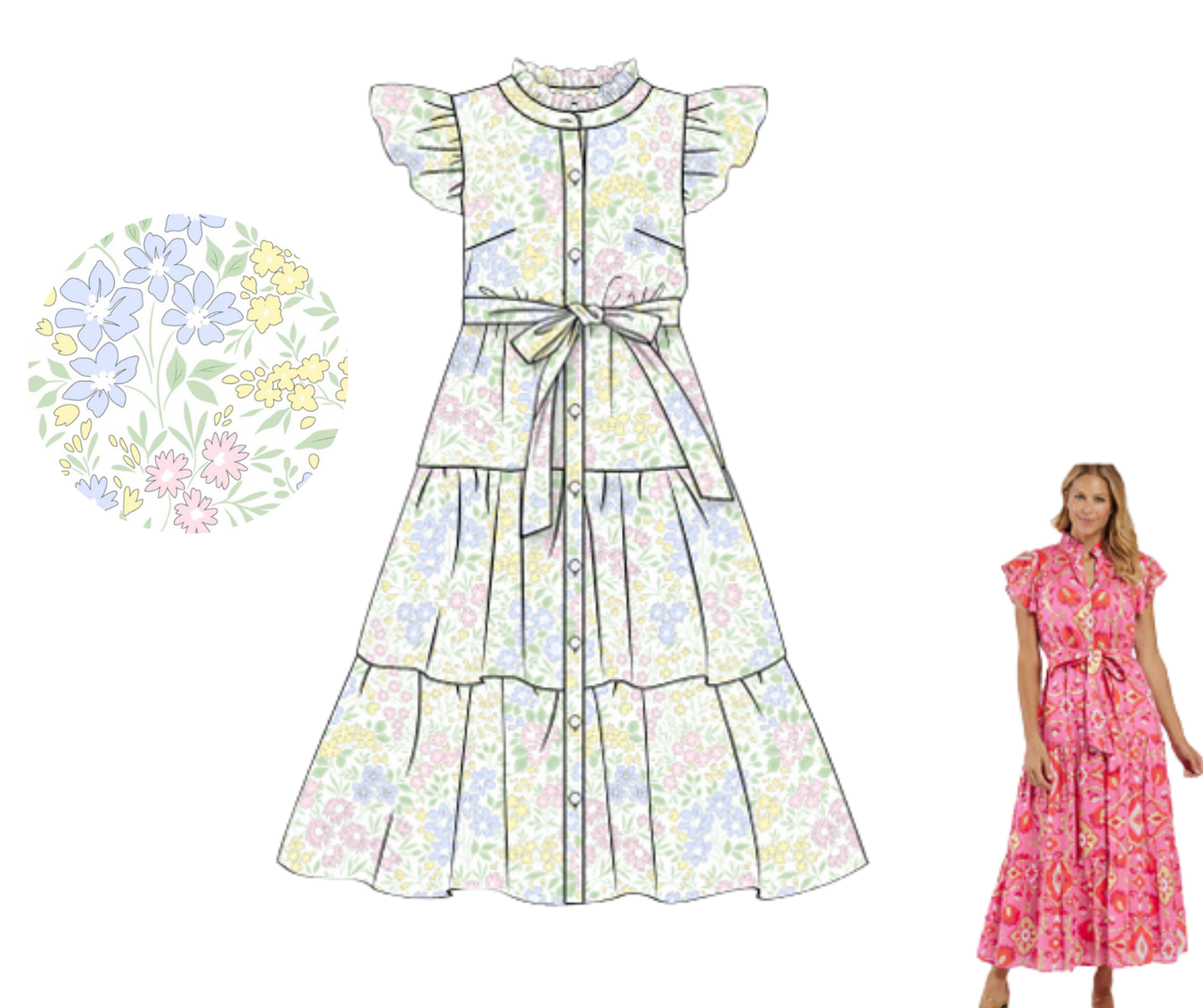 *PREORDER* Polly Pastel Floral Mom Dress
