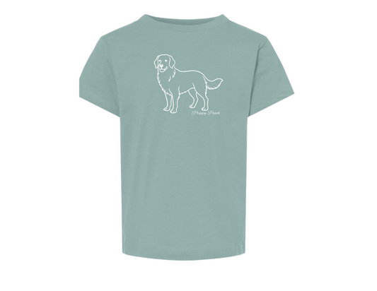 Short Sleeve Everyday Tee-Golden Retriever (Dusty Blue)
